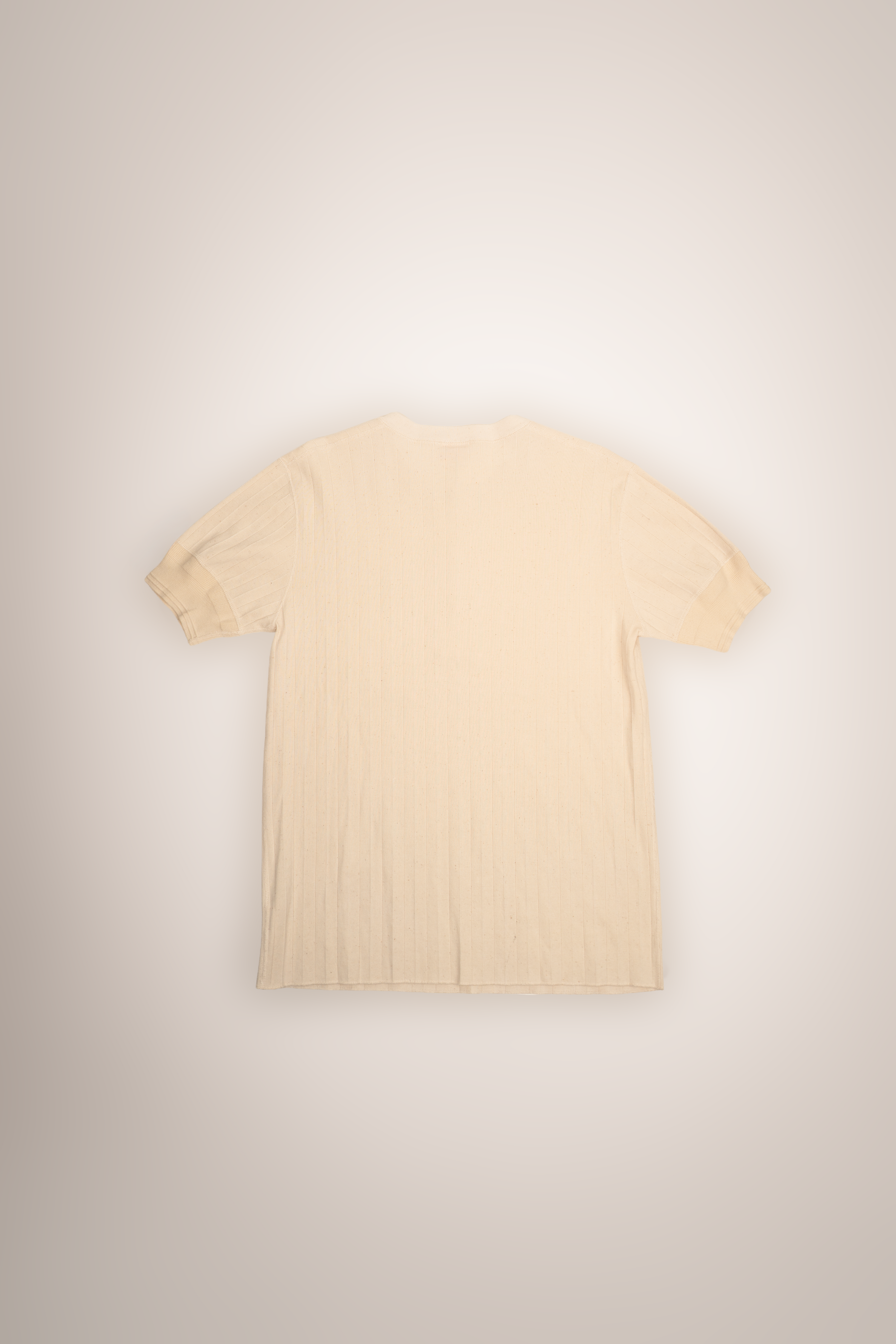 Vintage Broad Rib Henley, Vertical Circles (Black on Natural)