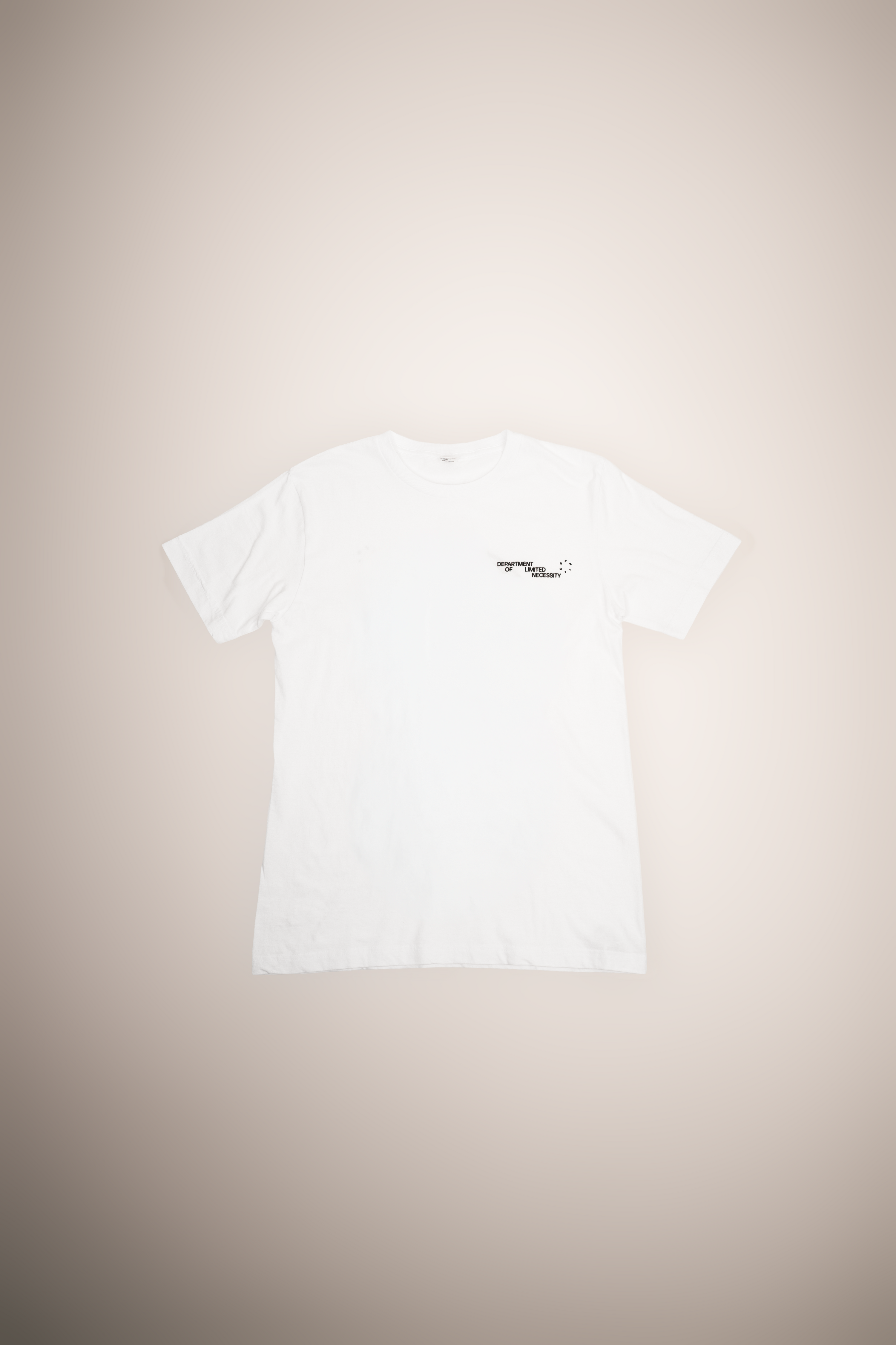 Crew Neck Tee-Shirt, Department of Limited Necessity (White on Black)