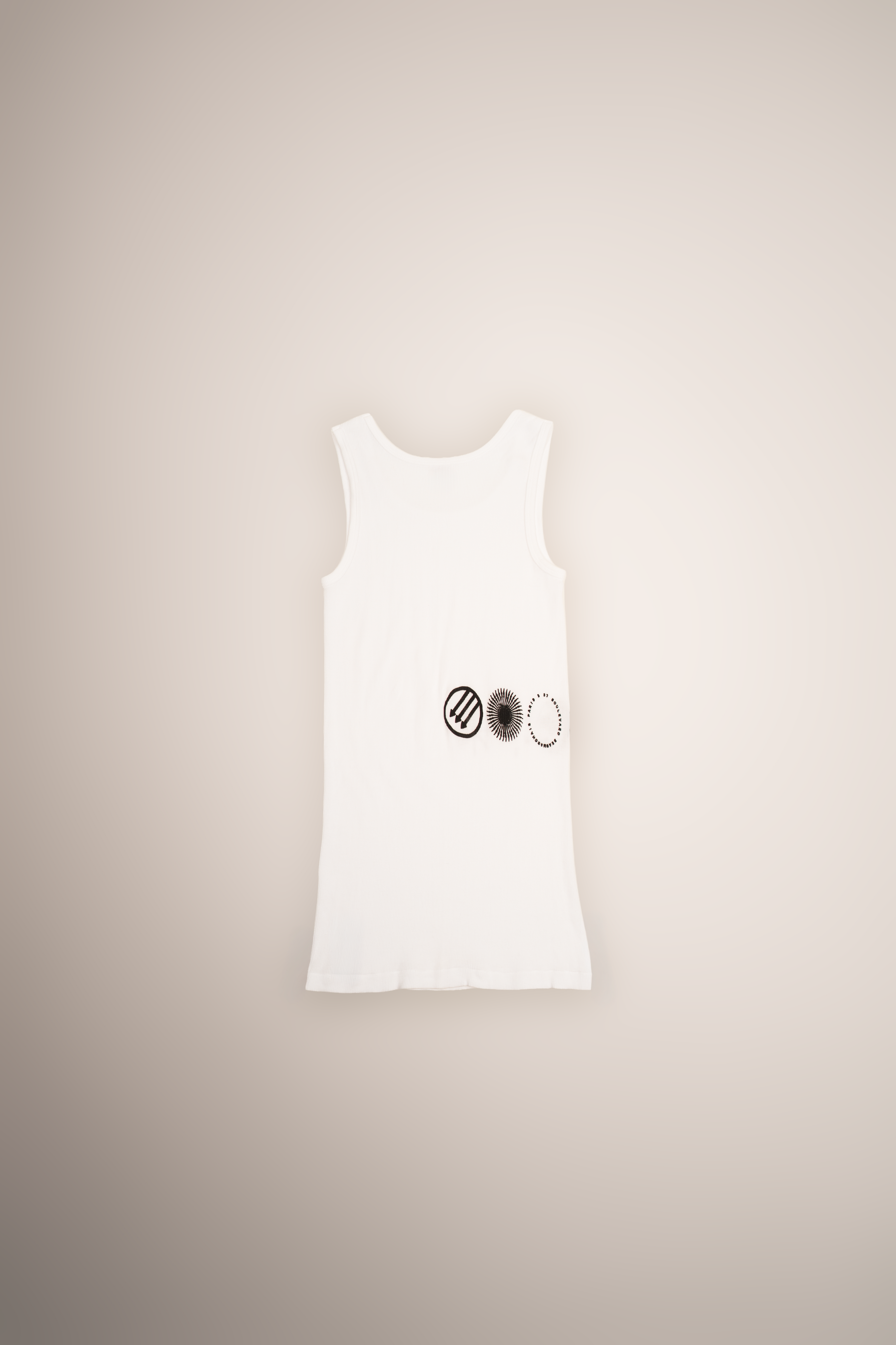 Ribbed Tank top, Horizontal circles (Black on white)