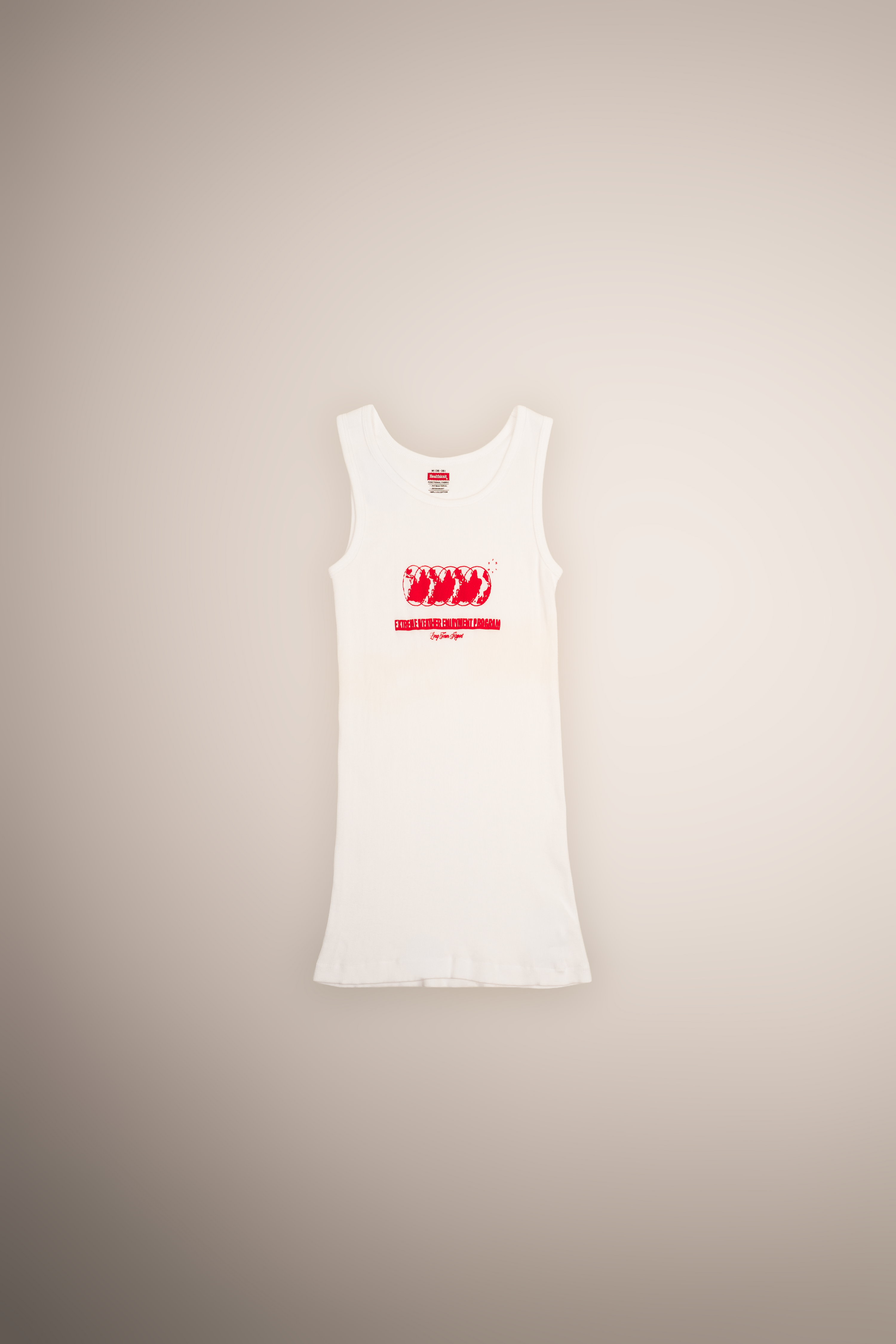 Ribbed Tank top, Extreme weather (Red on White)