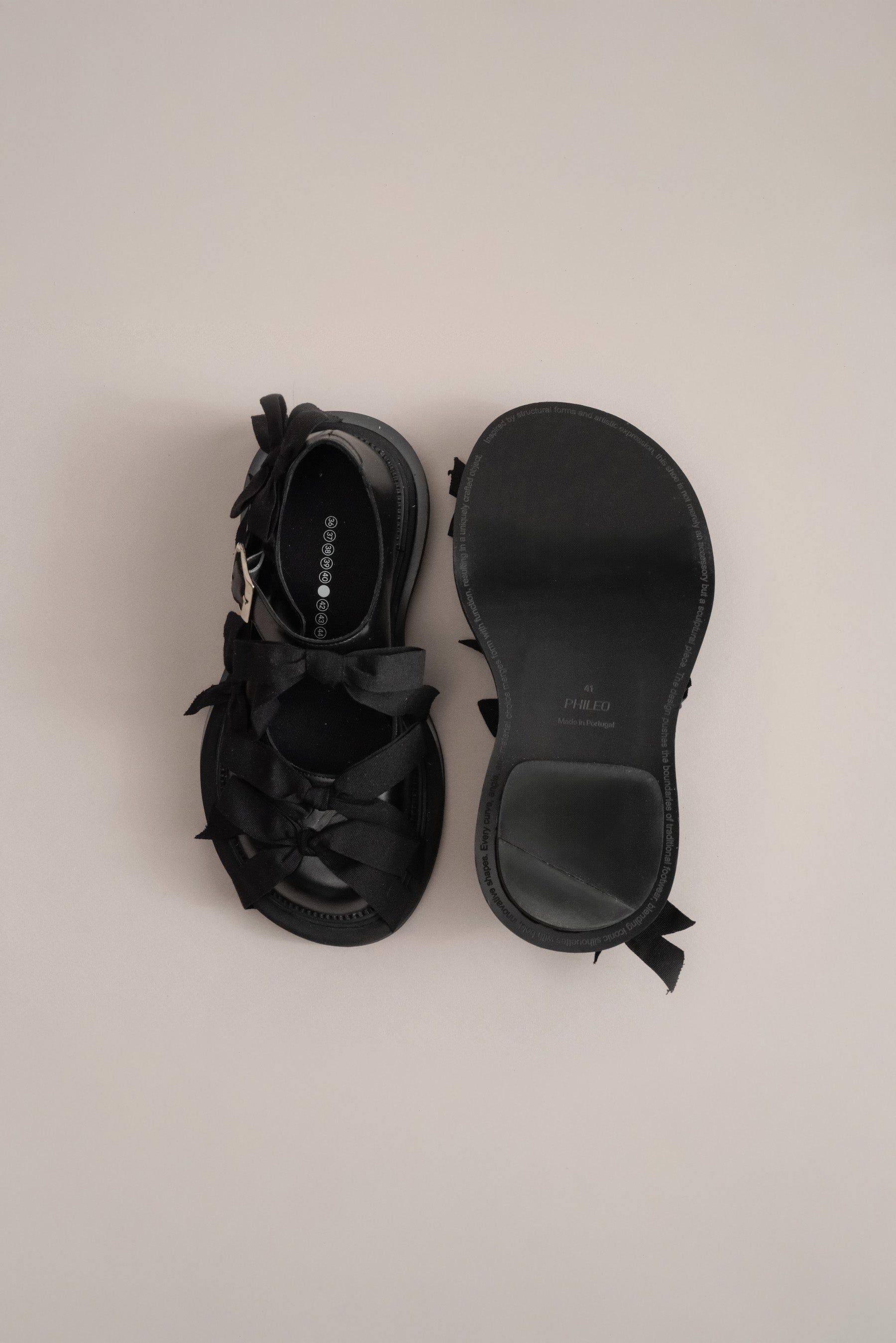 074 - MARY JANE BOWS Super (Leather & Canvas, Black)