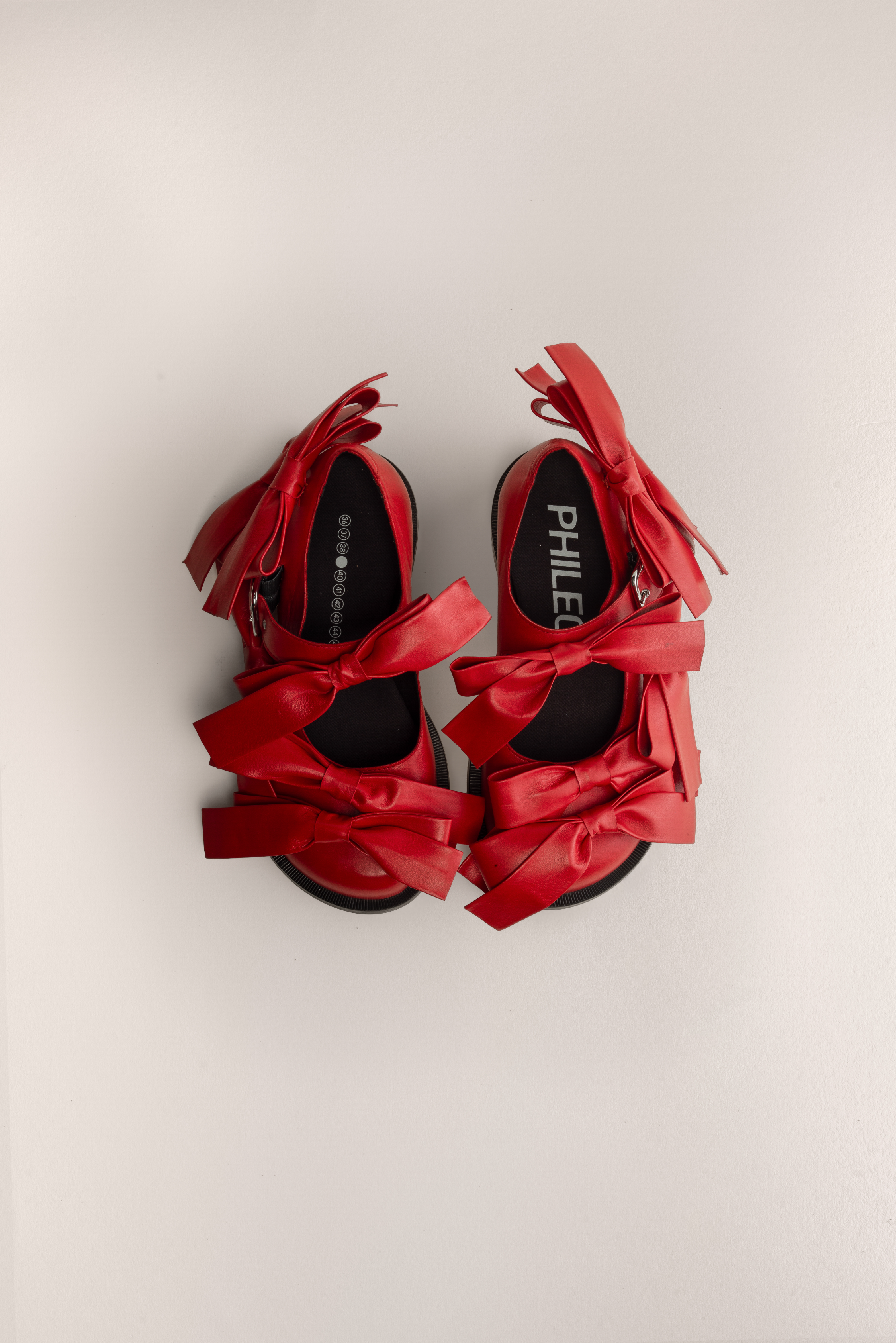 075 - MJ STRATE BOWS (Red, Nappa Leather)